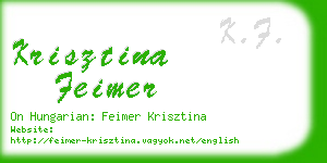 krisztina feimer business card